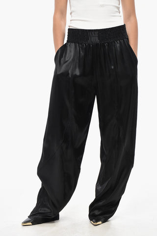 Satin Balloon Pants with Elastic Waistband