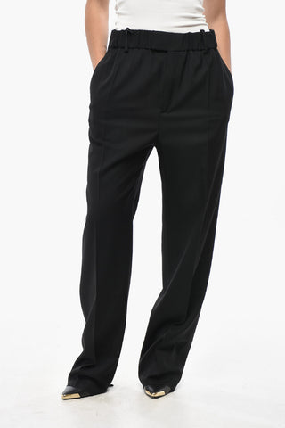 Straight-Fit-Hose aus Wolle mit elastischem Bund