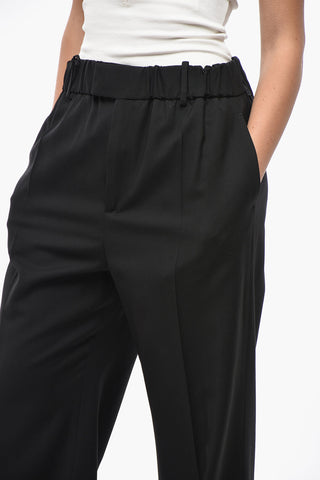 Straight-Fit-Hose aus Wolle mit elastischem Bund