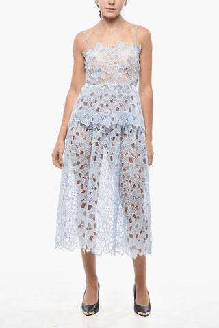 Midi-Kleid aus transparentem Sangallo