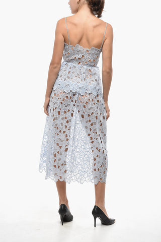 Midi-Kleid aus transparentem Sangallo