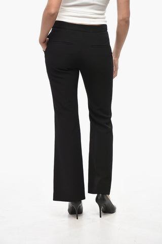 Flared-Fit Trousers with Concealed Button Closure