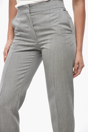 Low-Rise Checked Virgin Wool Pants