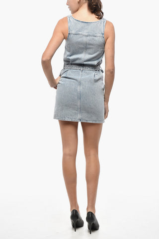 Denim Minidress with Crystals