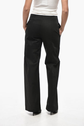 Straight-Fit Cotton Pants with Front Full Zips