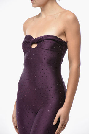 Trägerloser Jumpsuit mit Strass
