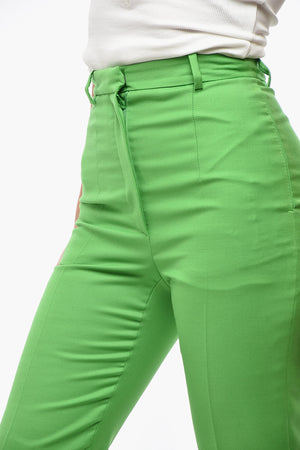 Pantaloni a Sigaretta in Misto Lana con Pince Frontale