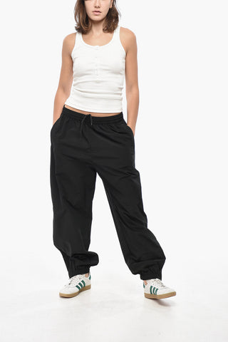Lined Nylon Trousers with Ankle Zip