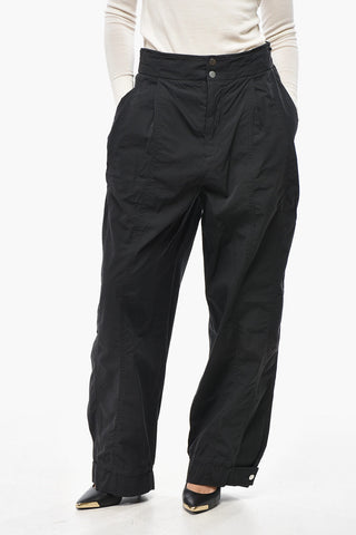 Pantaloni a 2 Pince in Misto Cotone con Polsino