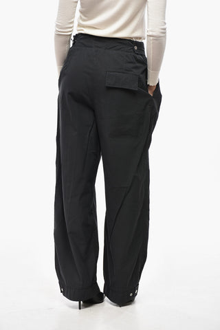 Pantaloni a 2 Pince in Misto Cotone con Polsino