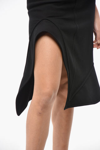 Gonna Midi STRUCTURED in Lana con Spacco Laterale
