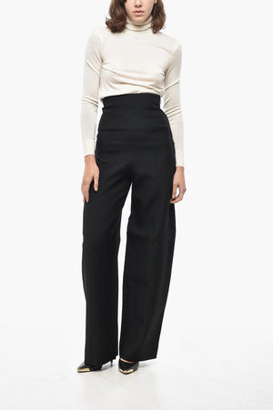 Super High-Waist Trousers with Side Zip