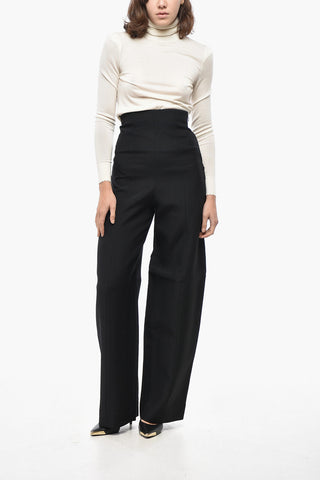 Pantaloni Super High-waist con Zip Laterale