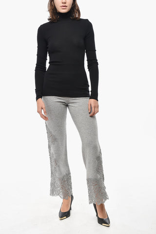 Gerippter Rollkragenpullover aus Wolle