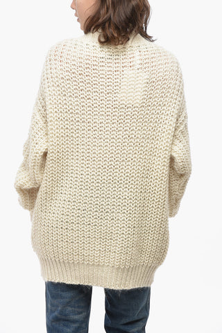 Pullover Aus Mohairmischung Mit V-Ausschnitt