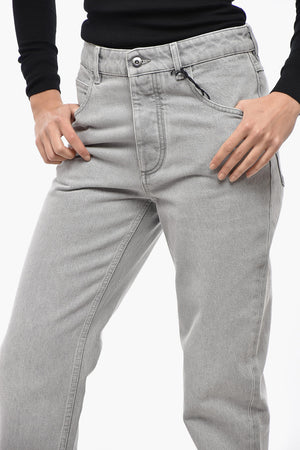 Stone-Wash Denim Flared Fit Jeans 21cm