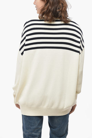 Cardigan aus Baumwollmischung mit Streifenmuster