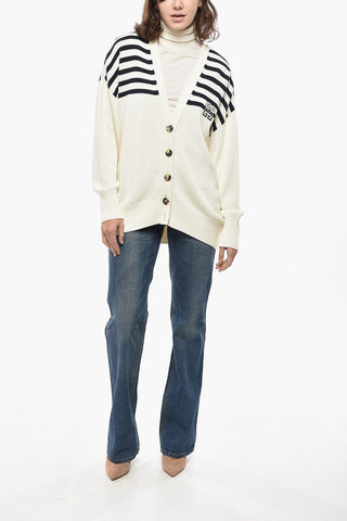 Cardigan aus Baumwollmischung mit Streifenmuster