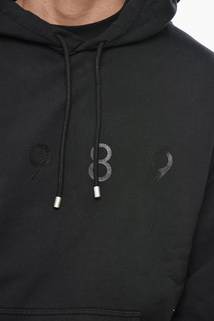 Felpa Hoodie in Cotone Garzato con Logo Ton sur Ton