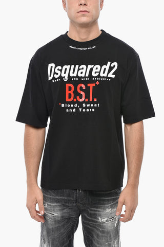 T-Shirt mit Rundhalsausschnitt aus Baumwolle BST mit Aufdruck