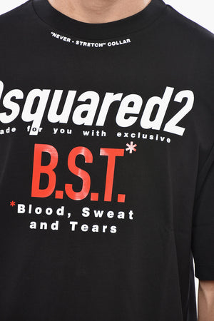 T-Shirt mit Rundhalsausschnitt aus Baumwolle BST mit Aufdruck