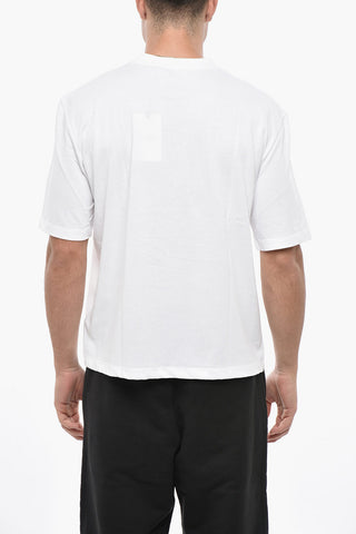 T-Shirt Girocollo in Cotone con Logo Ricamato