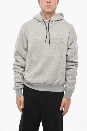 Cotton-Fleece Hoodie with Leather Drawcord