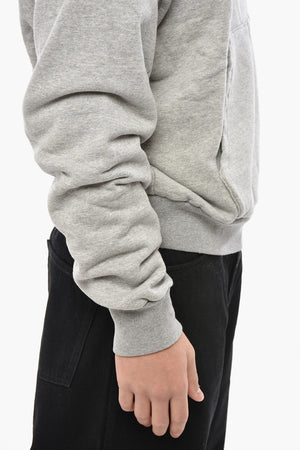 Cotton-Fleece Hoodie with Leather Drawcord