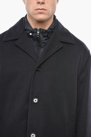 Cashmere Blend Straight-Fit Coat with Welt Pockets