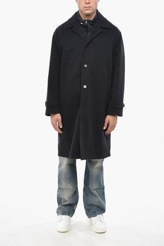 Cashmere Blend Straight-Fit Coat with Welt Pockets