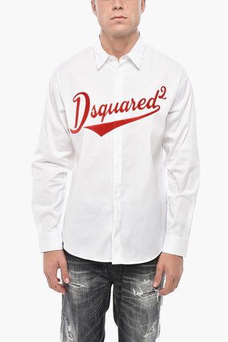 Dropped-Shoulder Shirt COLLEGE with Flocked Logo