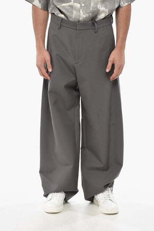 Cotton-and-Silk Wide-Leg Trousers