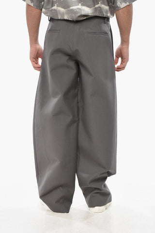 Pantaloni in Cotone e Seta a Gamba Ampia