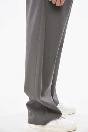 Cotton-and-Silk Wide-Leg Trousers