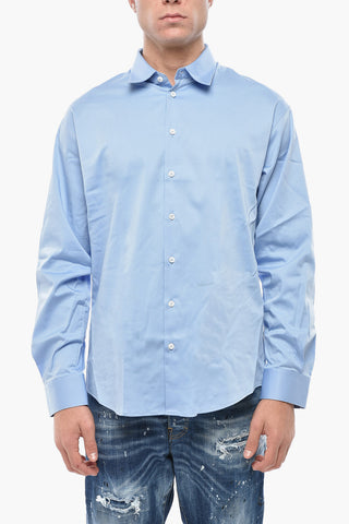 Dropped-Shoulder-Hemd aus Popeline mit gesticktem Logo