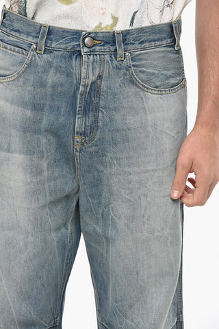 Jeans Y2K a Gamba Ampia Effetto Whiskering 27cm