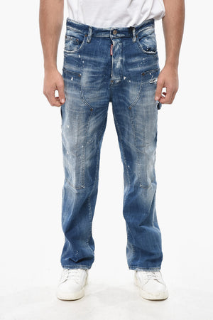 Jeans Cargo Loose Fit in Denim Delavè 23cm