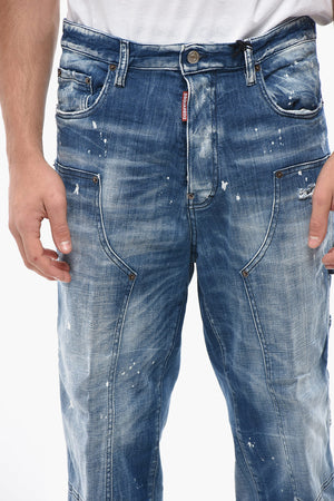 Jeans Cargo Loose Fit in Denim Delavè 23cm