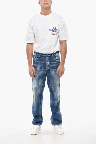 Jeans Cargo Loose Fit in Denim Delavè 23cm
