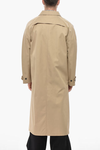 Trench Coat in Tinta Unita con Abbottonatura a Scomparsa