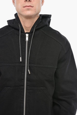 Denimjacke mit Frontreißverschluss und Kapuze