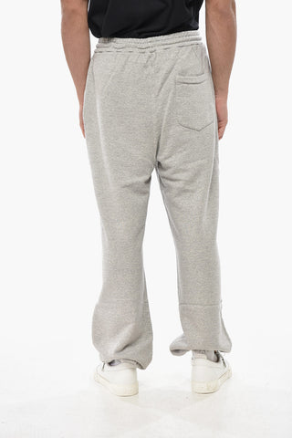 Baumwollfleece-Joggers mit gesticktem Logo und Bündchen