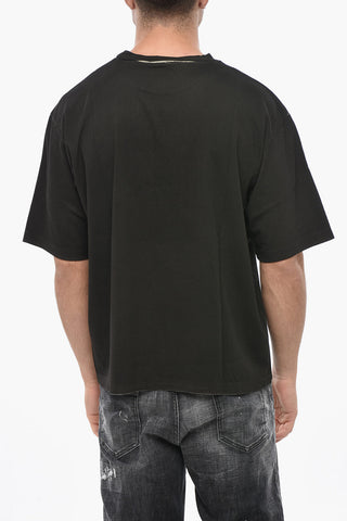 T-Shirt mit Rundhalsausschnitt aus Baumwolle CRUSH mit Reliefdruck