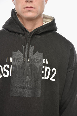 Relaxed-Fit Hoodie CRUSH With Embossed Print