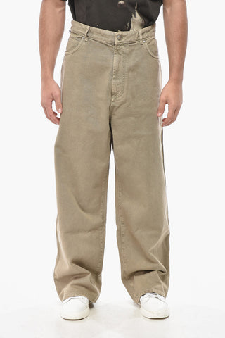 Jeans CHICAGO a Gamba Ampia con Patch in Suede 28cm