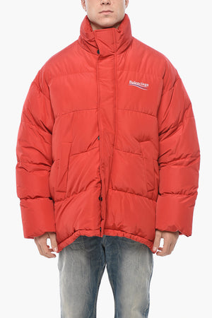 Nylon Puffer Jacket with Detachable Hood