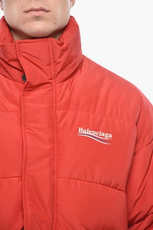 Nylon Puffer Jacket with Detachable Hood