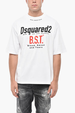 T-Shirt mit Rundhalsausschnitt aus Baumwolle BST mit Aufdruck