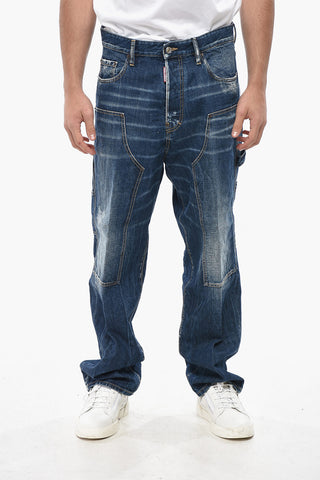 Dark Wash Denim Cargo Jeans KEEP IT Loose Fit 23cm