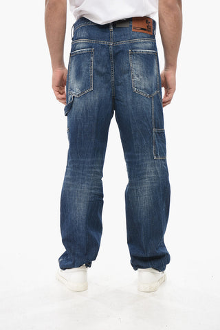 Dark Wash Denim Cargo Jeans KEEP IT Loose Fit 23cm